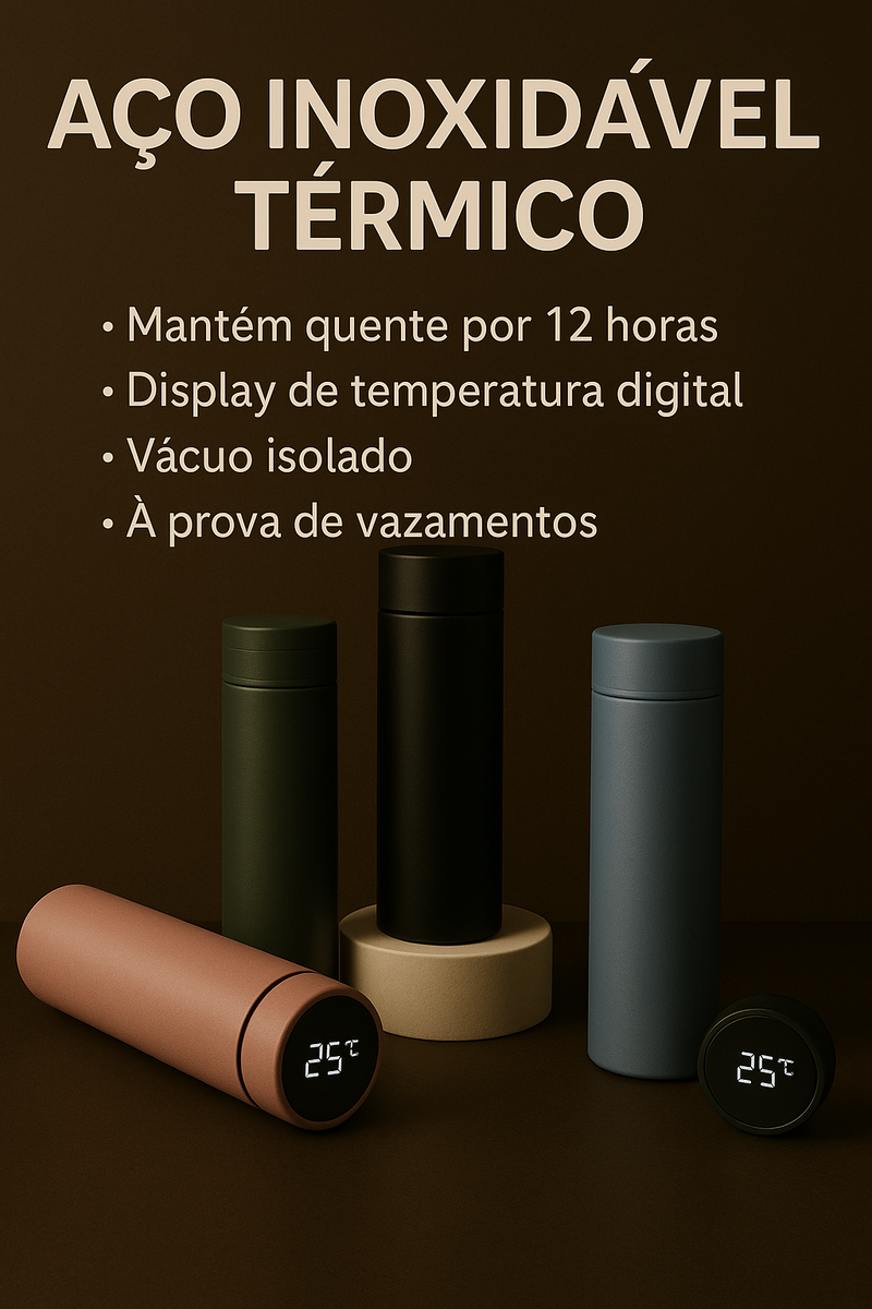 SMART GARRAFA: 24h de Temperatura Exata para Hidratação Perfeita Garantida!